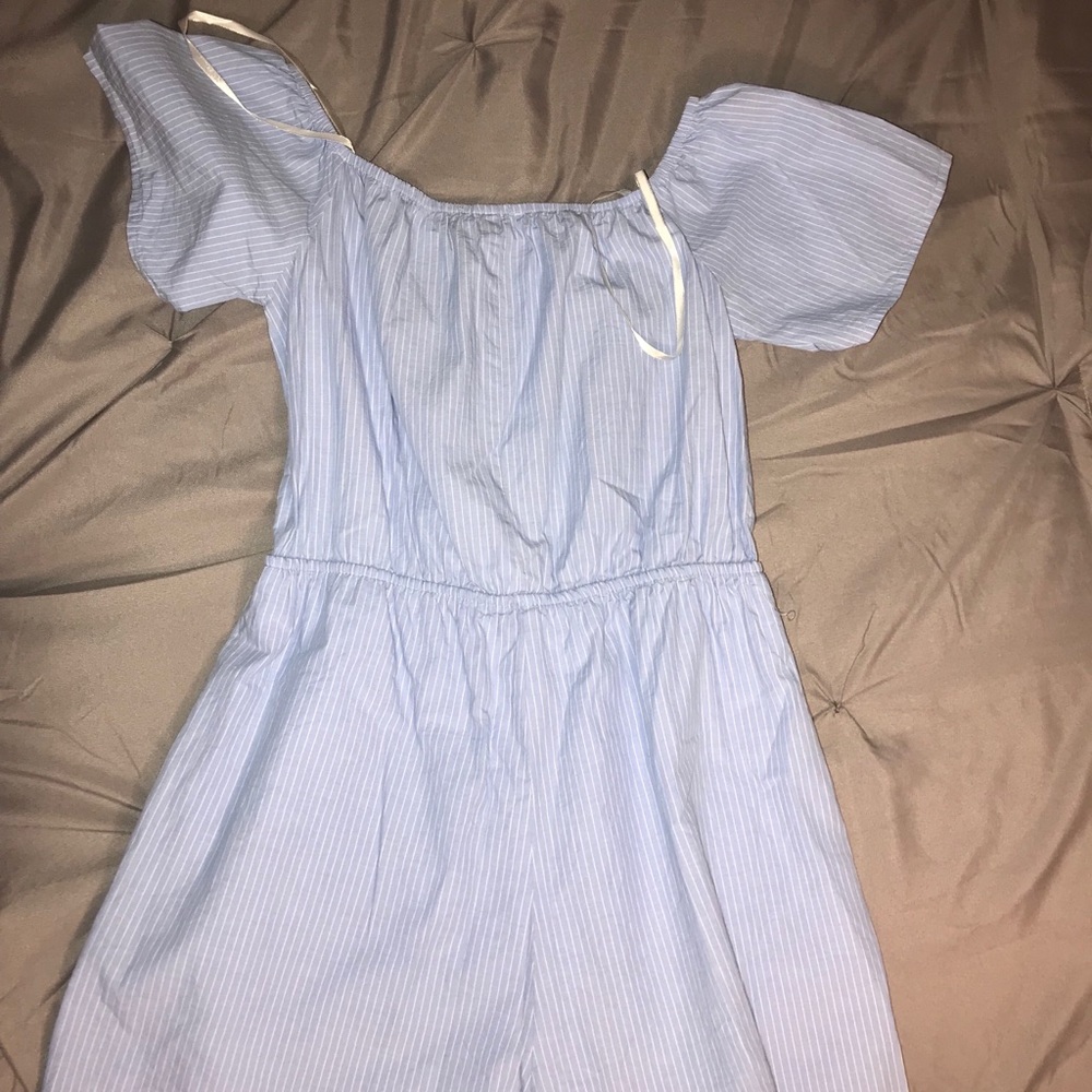 BLUE ROMPER WITH ROSE DETAIL!! - Picture 2 of 3
